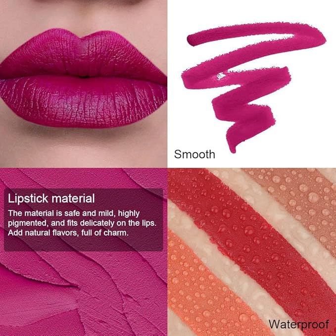 BINGBRUSH 8 Colors Moisture Smooth Longwear Lipstick Pack Set, Matte Color Stick Ultimate Lip Crayon for Makeup Collection - Nourishing Waterproof Velvet Lipgloss Lip Stain (set08)
