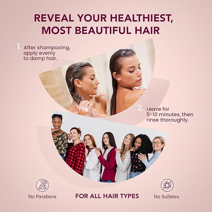 Hydrim™ Botanical Hydrating Hair Mask for Damaged Hair – Max Repair & Deep Hair Conditioner – Hair Moisturizer, Infused with Argan Oil Plus 10 More Nourishing Oils – Fresh Floral Aroma, 8.45 fl oz