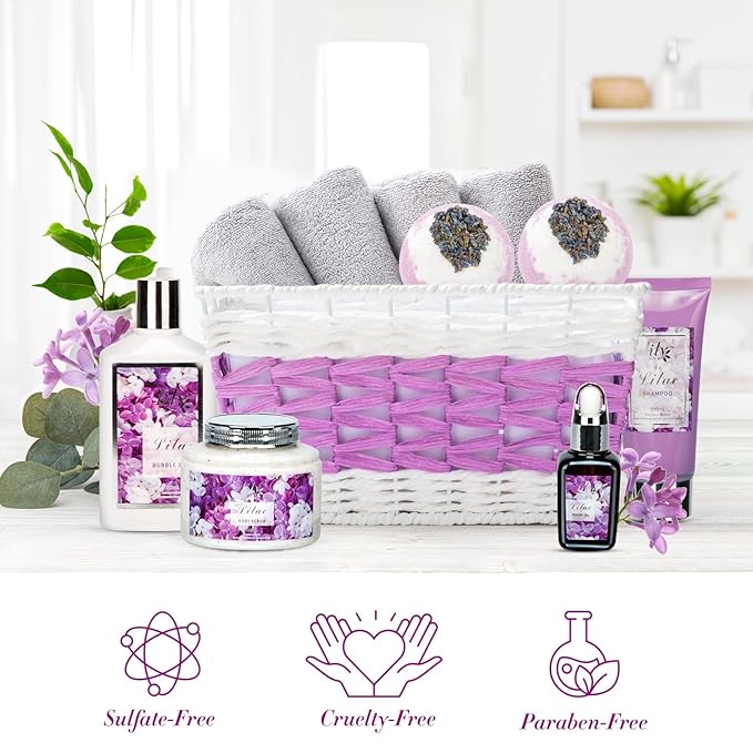Bath & Body Gift Set for Mothers Day - Luxury 18-Piece Spa Gift Basket for Women, Pampering Bath Set with Bath Bomb | Christmas, Birthday Gifts, Perfect Holiday Gift for Her & Mom All Occasions