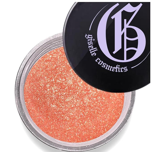 Orange Coral Loose Mineral Eyeshadow Palette - Organic, Hypoallergenic, Talc-Free, Glitter & Shimmer, Metallic, Holographic, Iridescent Eye Shadow Palette Makeup