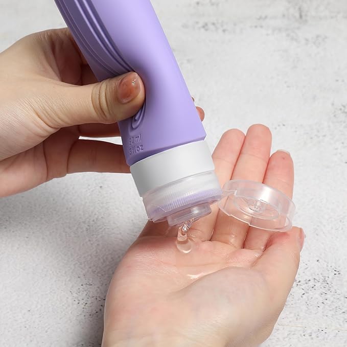 Travel Bottles for Toiletries, 5 Pack TSA Approved Travel Size Containers, 3oz Leak Proof Refillable Travel Accessories for Shampoo Conditioner, BPA Free Travel Bottles with Toiletry Bag