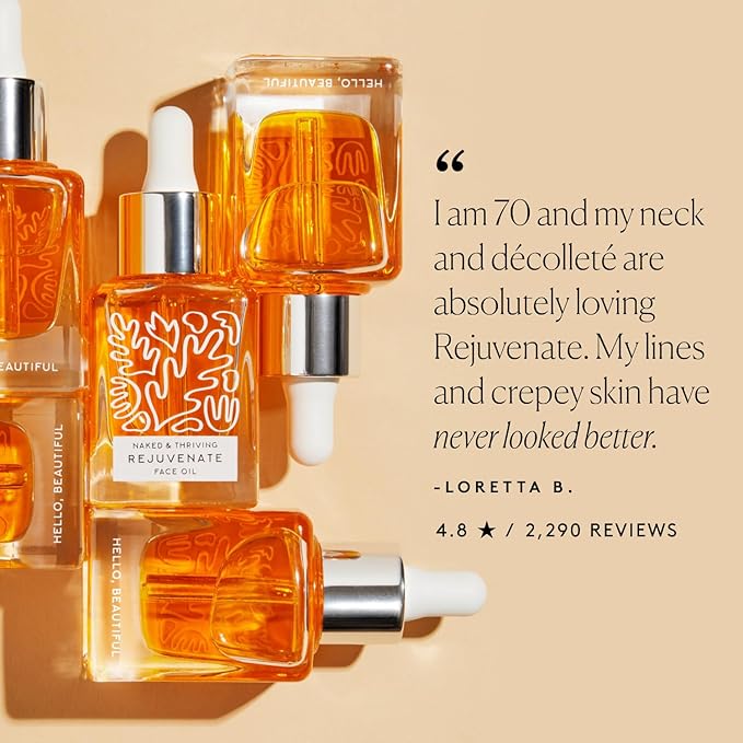 Naked & Thriving Rejuvenate Restorative Face Oil | Organic, Vegan, & Naturally-Derived Skin Care | Reduce the Look of Wrinkles and Moisturize Skin (1.18 oz/35 mL)