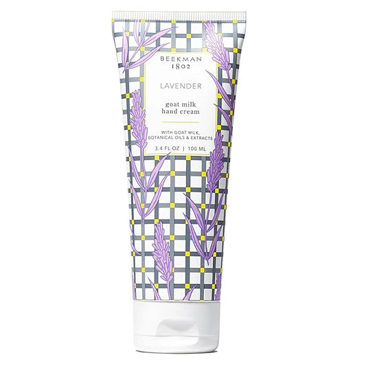 Beekman 1802 Pure Goat Milk Hand Cream, Lavender - Scented - 3.4 oz - Moisturizing Lotion for Dry Skin - Anti-Aging Hydration - Good for Sensitive Skin - Cruelty Free