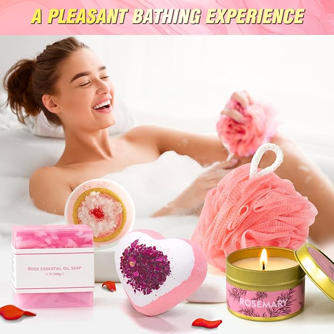 Happy Birthday Gifts for Women Her Friend , Self Care Gifts Get Well Gifts, Unique Relaxing Spa Gift Basket Set Care Package w/ Blanket , Christmas Gifts for Mom Wife Grandma Sister