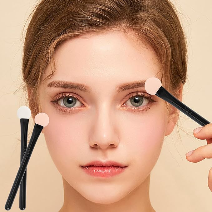 Eyeshadow Applicators Double Sided Sponge Makeup Brushes Reusable 8Pcs Round Foam Eye Shadow Applicator Sticks Brush Set Washable