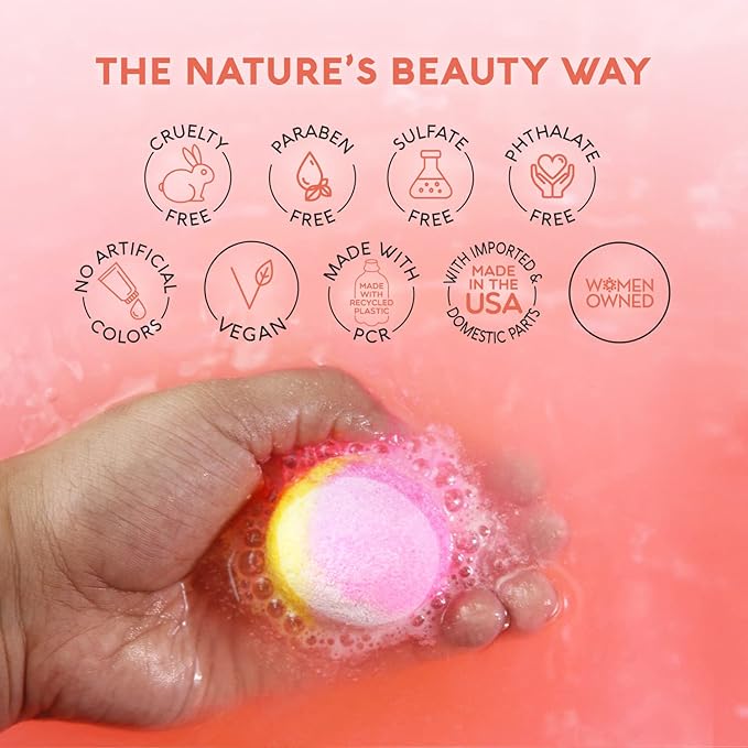 Nature's Beauty Dreamsicle Bath Bomb Gift Set Multi-Pack - Orange Blossom, Lemon Zest & Honey Nectar Scent Made w/Orange Peel Extract, Coconut Oil + Vitamin E, 17.5 oz |10 ct ea (2 Pack)