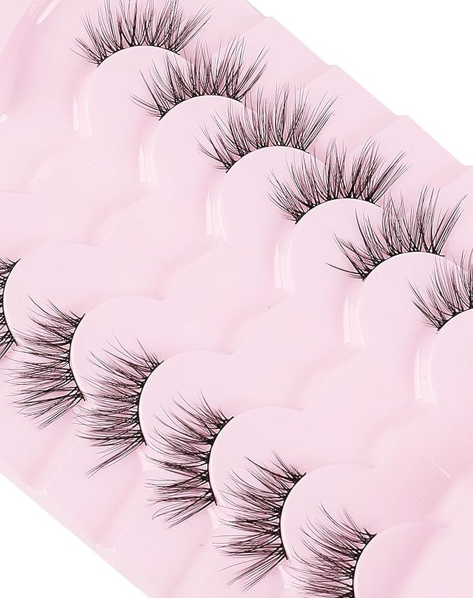 Onlyall Half Eyelashes Corner Lashes Natural Lashes Half Lashes Wispy End Lashes Corner Eyelashes 3/4 Lashes 7 Pairs C18