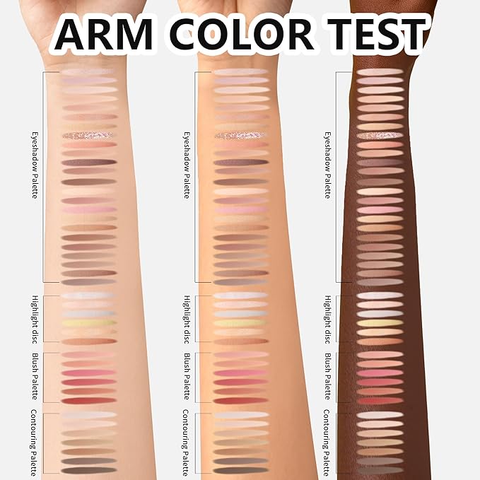 4-Layer Multi - Functional Beauty Book Kit- Style Makeup Palette Ingeniously Combines Eyeshadows, Blushes, Highlighters, Contour Powders In One,Best Choice for A Gift for Women (U103B)