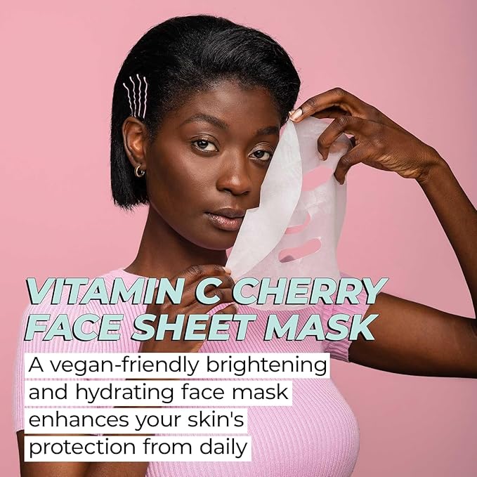 Vitamasques Korean Collagen Face Mask - Hydrating & Moisturizing Korean Sheet Mask with Lychee & Hyaluronic Acid – Vegan Facial Skincare for Firming, Plumping & Skin Care - 7 Pack