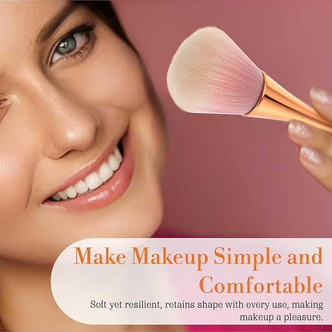 4 Pcs Super Large Mineral Powder Brush Soft Bronzer Makeup Brushes Large Fluffy Powder Brush Professional Foundation Brushes for Daily Coverage Loose Blending Buffing Clean Up Nail