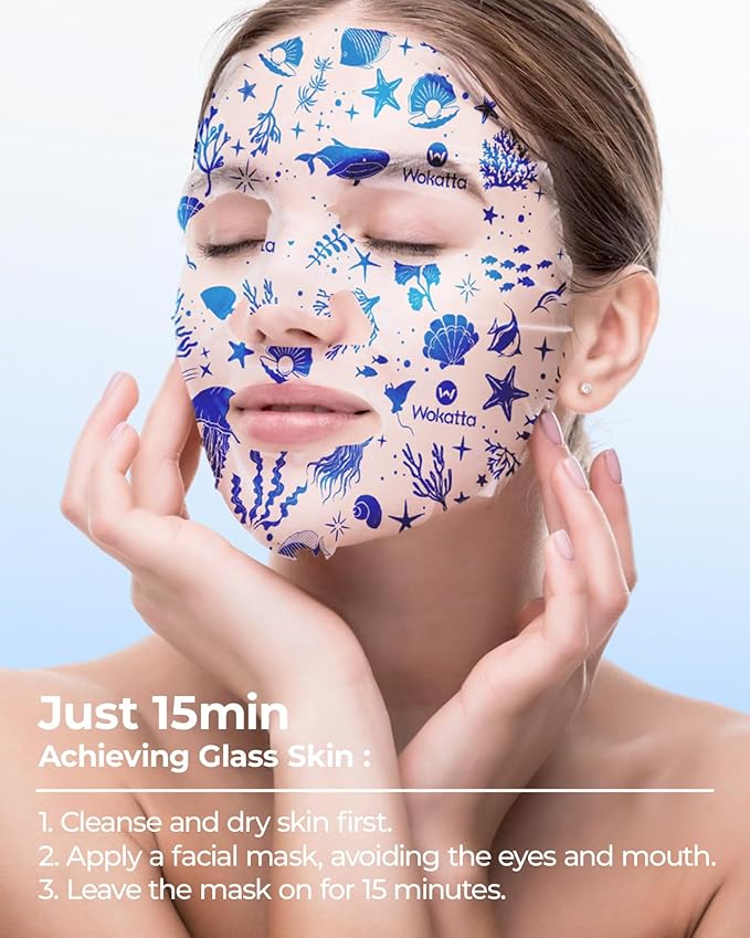 6 Pack Collagen Face Mask Bulk, Hydrating Face Masks Sheets Skincare with Hyaluronic Acid, Peptide - Deep Moisturizing, Soothing, Anti-Aging Facial Masks Spa Gifts for Women Skin Care