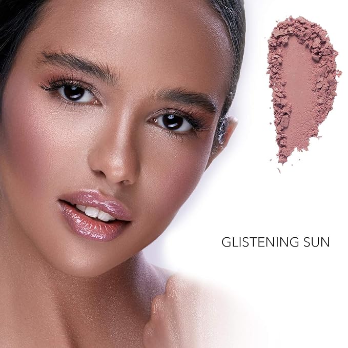 Bellaterra Cosmetics Mineral Loose Blush - Contouring, Long Lasting, Illuminating in 4 Shades for All Skin Types.(Glistening Sun, 9g)