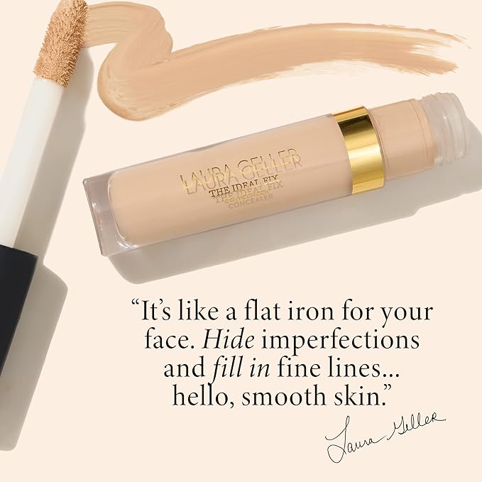 LAURA GELLER NEW YORK The Ideal Fix Concealer - Golden Medium - Buildable Medium to Full Coverage Liquid Concealer - Covers Under Eye Dark Circles & Blemishes - Long-Lasting