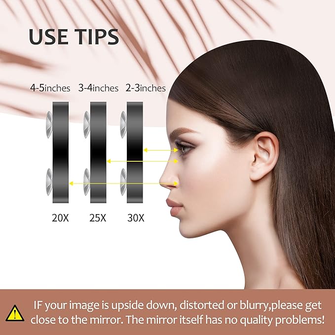 MIYADIVA 20X Magnifying Mirror, 20X Magnifying Mirror Suction Cup and Tweezers, As a Mganifying Makeup Mirror, Pocket Mirror Set for Eyes Makeup 3.5 Inches