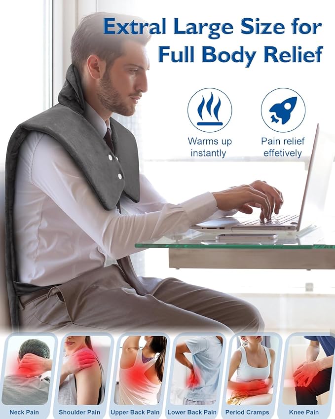 Heating Pad for Neck Shoulders Back Pain Relief, Anniversary Birthday Christmas Gifts for Women Men Mom Dad, FSA Eligible Item, Large Electric Heat Pad for Full Body, Stocking Stuffers for Adults