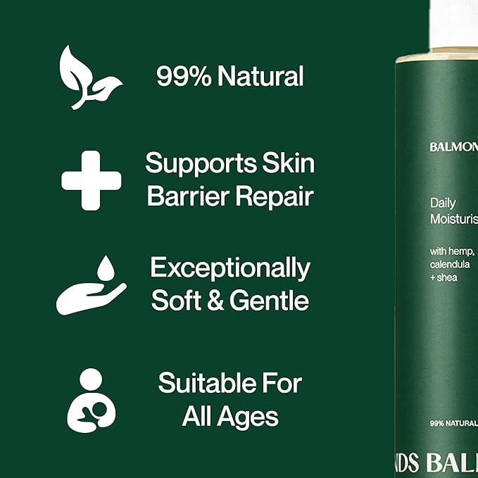 Balmonds - Daily Moisturizing Cream - 10.5oz. (300ml) - 99% Natural Moisturizer For Face & Whole Body - Free From Fragrance - Vegan - All Skin Types