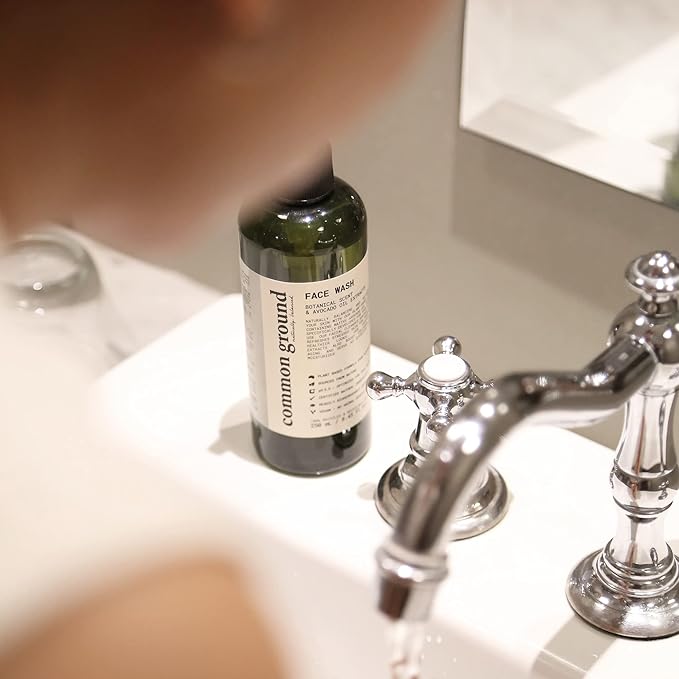 COMMON GROUND Natural Face Cleanser Wash, Paraben & Cruelty Free, Normal, Oily, Dry, Sensitive, Vegan, Plant-Based, pH 5.5, Avocado Oil, Men, Women, 8.4 Fl Oz