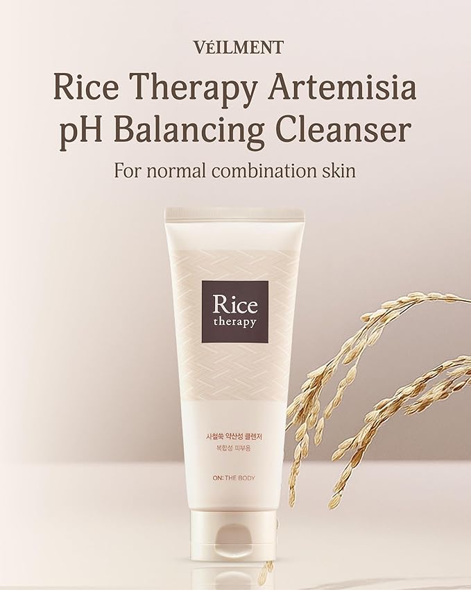 Rice Therapy Artemisia Cleanser (5.1+5.1fl oz, Pack of 2) - Gentle Moisturizing Face Wash for Sensitive Skin. Daily Hydrating Facial Foam for Clear, Radiant, Rice Cleanser Korean Skin Care