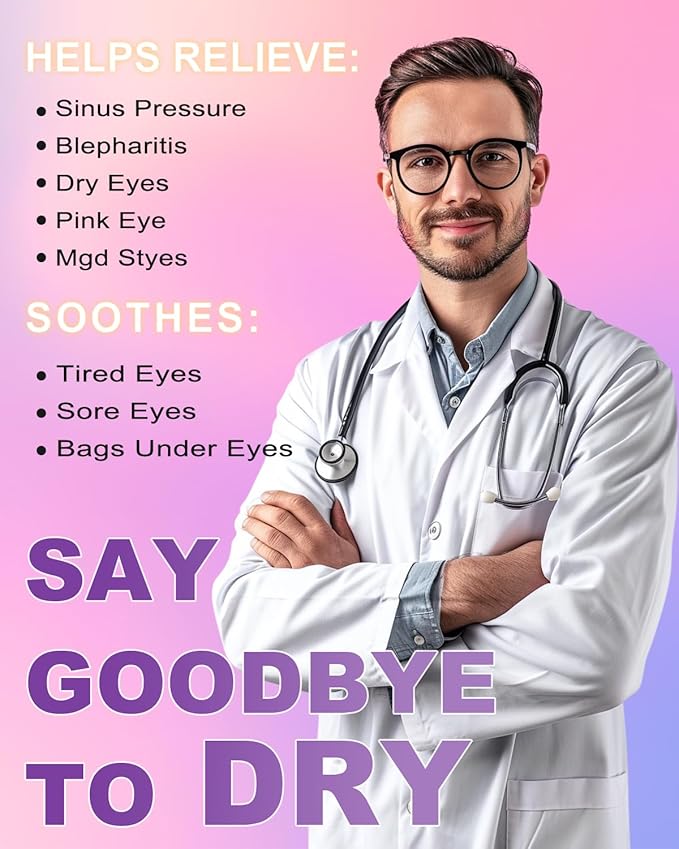 ProCIV 20 Packs Steam Eye Masks, Warming Eye Masks for Dark Circles, Disposable Self-heating Hot Eye Mask Soothing Headache, Dry Eyes, Heating Eye Mask for Stress Eye Fatigue Relief