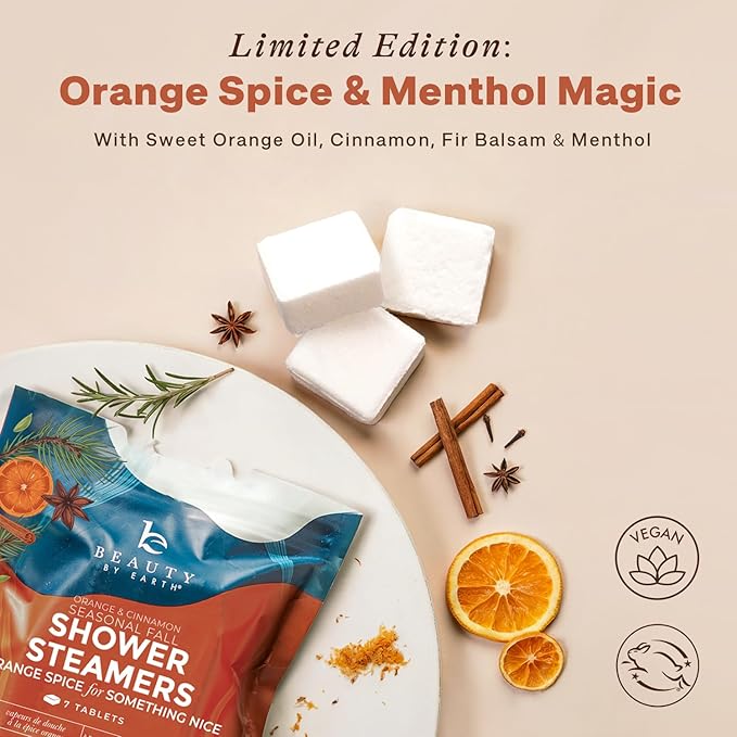 Shower Steamers Aromatherapy - USA Made with Natural Ingredients, Fall Relaxation Gifts for Women & Men, Self Care Spa Day Essentials, Large Shower Tablets with Orange & Fir Essential Oil