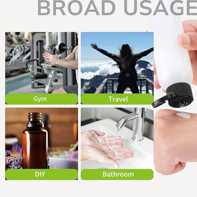 LISAPACK 3.4 oz Travel Bottles for Toiletries, Plastic Travel Size Containers for Shampoo Conditioner TSA Approved, Empty Small Squeeze for Lotion, Leak Proof Mini Liquid Tube for Refillable Clear