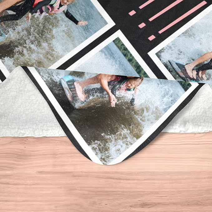 Gifts for Dad Custom Blankets with Photos Personalized Photo Blankets with Picture for Dad, Customized Throws Blanket for Fathers Day Plush Best Daddy Ever Family Husband Men Birthday