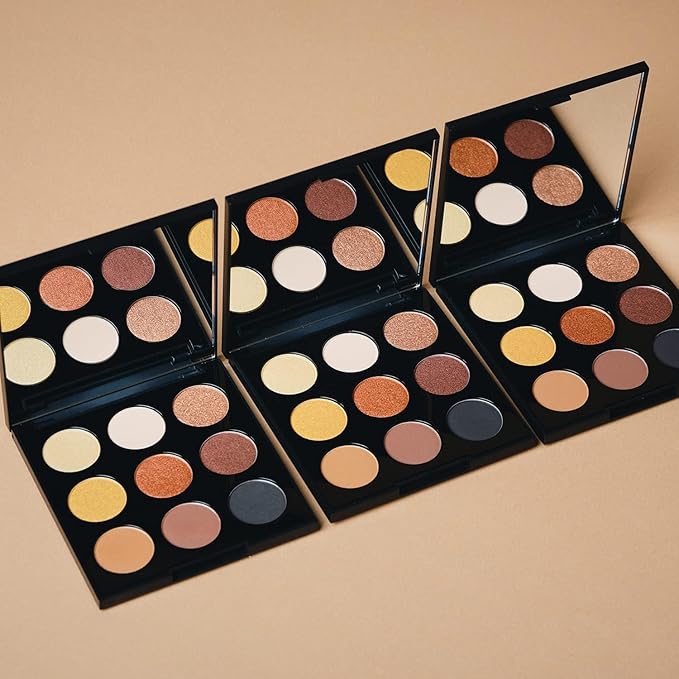 Palladio Ultimate 9-Count Eyeshadow Palette, Talc-Free Formula, High Pigmented Shades in A Mix of Matte & Shimmer Finishes, Blendable Long Lasting Colorful Professional-Grade Makeup (Golden Sands)