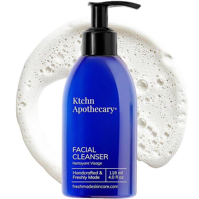 Ktchn Apothecary Natural Hydrating Foaming Facial Cleanser | NonDrying Cream-to-Foam Face Wash | High-Performing yet Gentle | Softer, Smoother Glowing Skin | Fragrance-Free for Sensitive Skin