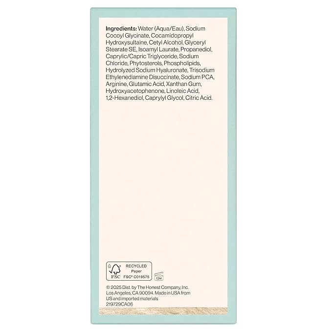 Honest Beauty Sensitive Skin Calming Cream Cleanser | Gently Cleanses, Hydrates, + Calms Skin | Hypoallergenic, Fragrance Free, Vegan | 4 fl oz