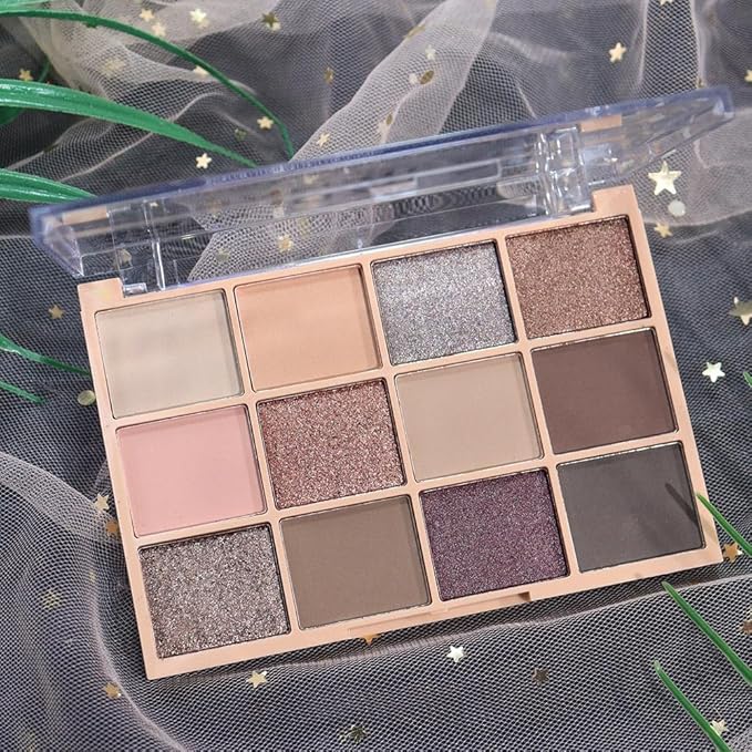 Eye Shadow Palette,Nude Silver Gray Cream Eyeshadow Makeup Pallets for Women Natural Eyeshadows for Eyes Long Lasting Naturing-Looking