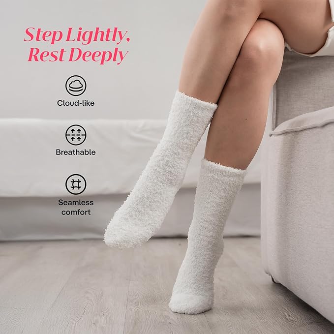 CoolMate GLOBAL Fuzzy Socks for Women Gift Box, Cozy, Soft, Comfy & Cloud-Like Socks, Plush, Durable for Spa, Home