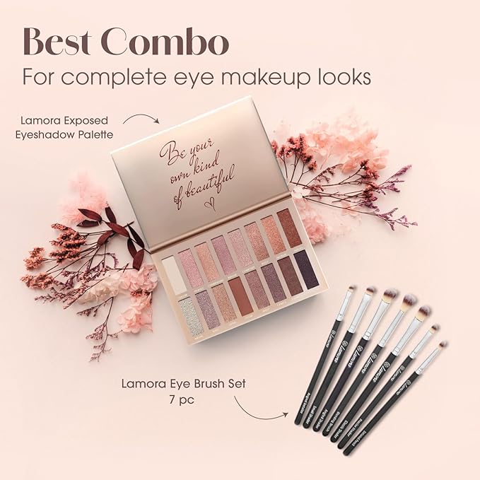 Lamora Eyeshadow Palette Makeup - Eye Makeup Palette with 16 Highly Pigmented Matte & Shimmer Shades - Vegan & Blendable