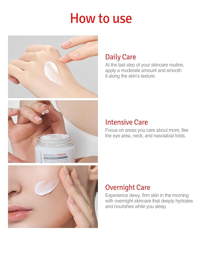 Wrinkle Cream - Age Defying Skin Recovery Moisturizer with Peptides, Vitamin C, Shea Butter - Wrinkle Repair Moisturizing Day & Night Skincare for Face and Neck - Fragrance Free, 1.69oz.