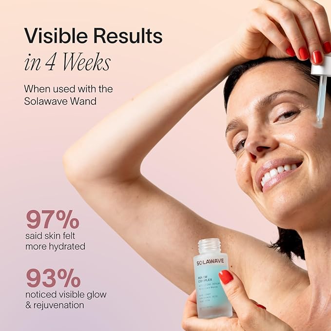 Solawave Renew Complex Serum for Face & Neck | Boost the Effects of Facial Wand | Red Light Therapy for Face & Microcurrent Facial Device for Anti-Aging & Skin Tightening