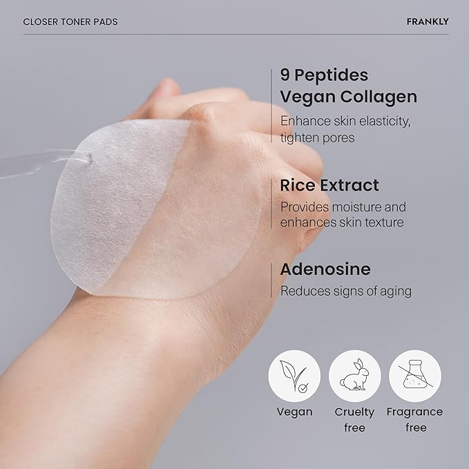 FRANKLY Pore Perfecting Set : Closer Serum, Toner Pads & Cleansing Oil | Deep Cleansing, Hydration, Pore Refining | For Sensitive, Oily & Acne-Prone Skin | Vegan | glass skin korean skincare set