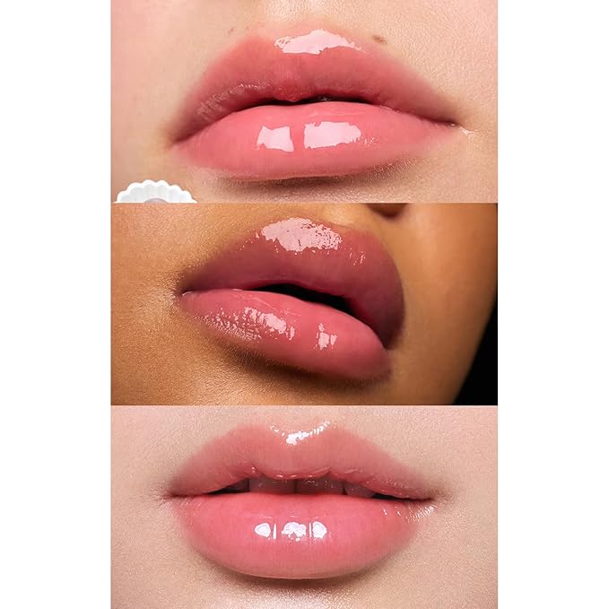 Flower Knows Shell's Jewel Nourishing Lip Glaze,Hydrating Lip Gloss with Hyaluronic,Moisturizing Plumping Oil,Non-Sticky Formula,0.16 fl.oz(P05 Shell Heart)