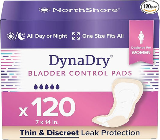 NorthShore DynaDry Pads for Women, Ultimate, Case/120 (6/20s)