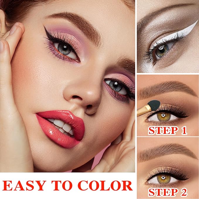 10 Colors Makeup Naked Eyeshadow Palette,Nude Matte Shimmer Eyeshadow Palette,Natural Glitter Pigment Eye Shadow Pallete Set Long Lasting & Waterproof Smokey Eye Professional Beauty Makeup Kit #8