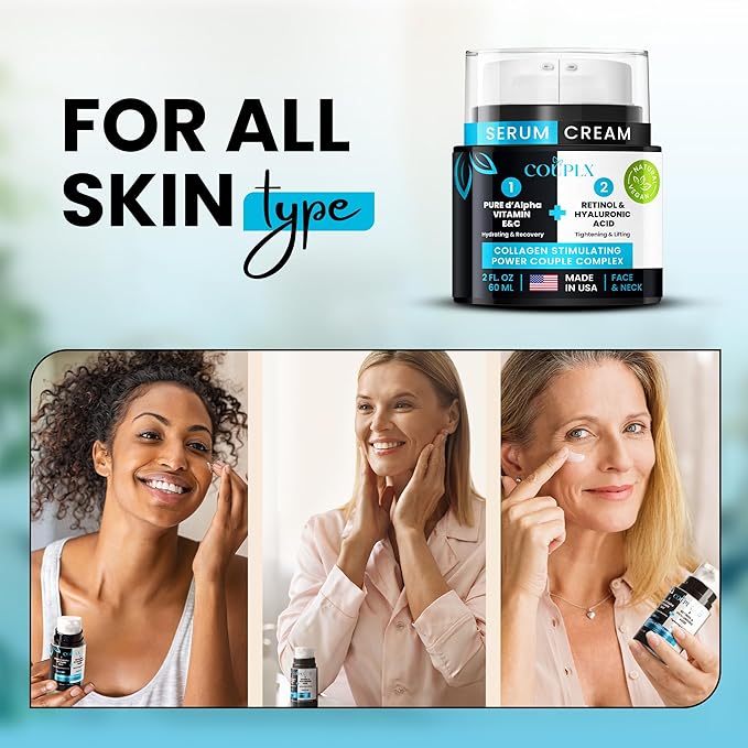 2 in 1 Retinol Moisturizer Cream, Tightening & Lifting Neck Cream, Advanced Anti-Aging Face Moisturizer, Reduces Fine Lines & Wrinkles for Neck & Face & Chest (60 ml/2 oz)