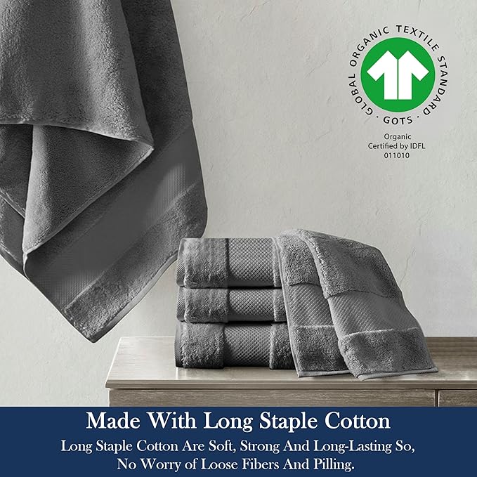 Delara Organic Cotton Luxuriously Plush Bath Sheet Pack of 4 | GOTS & OEKO-TEX Certified | Premium Hotel Quality Towels | Feather Touch Technology|650 GSM Long Staple|Soft, Quick Dry & Ultra-Absorbent