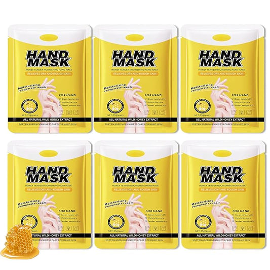 Hydrating Hand Masks, 6PCS Hand Mask Moisturizing Gloves for Men Women, Smooth Long Lasting Soft Exfoliating Hand Peeling Spa Mask Moisturizer Beauty Gift Set for Dry Cracked Rough Dull Hands（L)