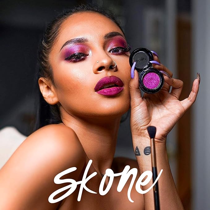 Skone Cosmetics Blending Eye Brush - Synthetic Eye Blending Brush - Professional Grade Nylon Blending Brush Used To Blend Eye Shadow Edges and Fine Lines - Blending Brush For Makeup Eyeshadow