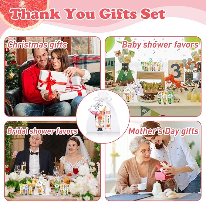 60 Pack Hand Cream Bulk and Lip Balm Bulk Sets, Stocking Stuffers for Women, Christmas Gifts and Bridal Shower Gifts for Guests, Employee Appreciation Gifts, Mom Gifts, Birthday Gifts and Small Gifts