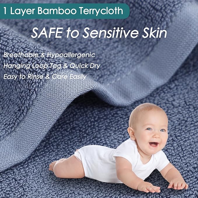 Wash Cloths 12 Pack, Reusable Makeup Remover Towel, Super Soft and Gentle Face Towel for Sensitive Skin, 10x10 inch Small Face Washcloths, Easy to Clean Lint Free Slate Blue Facial Cleansing Cloths