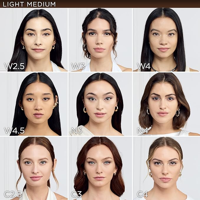 L'Oreal Paris True Match Super-Blendable Foundation, Medium Coverage Liquid Foundation Makeup, W4.5, Light Medium, 1 Fl Oz