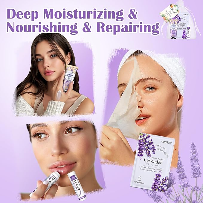 60 Pack Bulk Lip Balm, Facial Mask and Hand Cream Sets, Stocking Stuffers for Women, Christmas Gifts and Bridesmaid Gifts for Guests, Birthday Gifts, Adult Party Favors and Small Gifts for Women