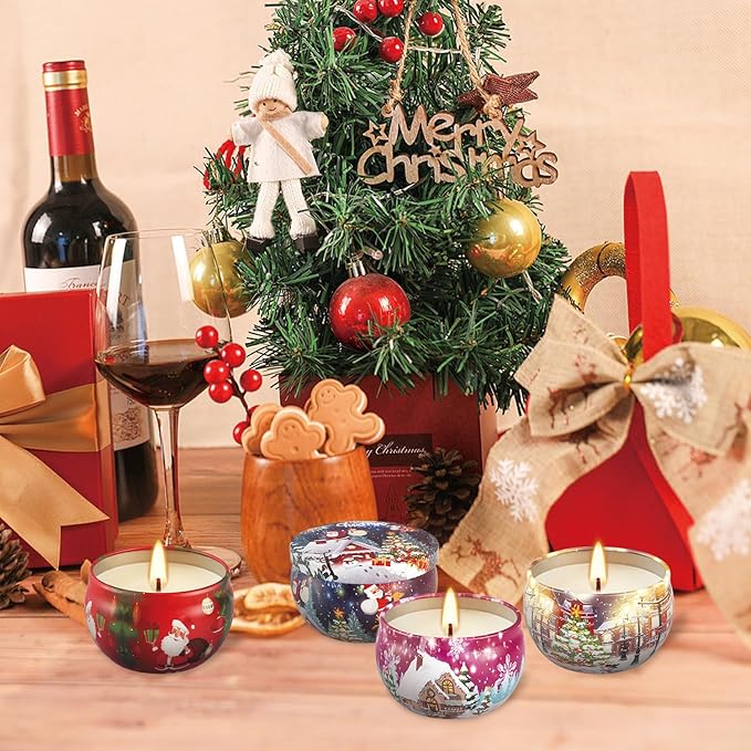 16Pack Christmas Scented Candles Gift- Aromatherapy Candle-Soy Wax-Long Lasting Burn time, Christmas Thanksgiving Gifts for Women，Advent &Home Decor.