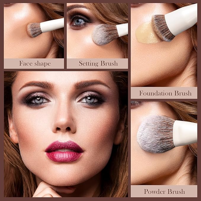 Jessup Makeup Brushes Set 14pcs Make up Brushes Premium Synthetic Foundation Concealer Blush Contour Powder Eye Shadow Blending Brush, Pearl White T343