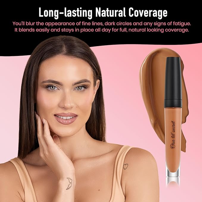 Frankie Rose Cosmetics Our Lil’ Secret Concealer - Full, Long Lasting Coverage for Dark Circles and Fine Lines - Easy to Blend - Soft, Smooth Complexion - Truffle
