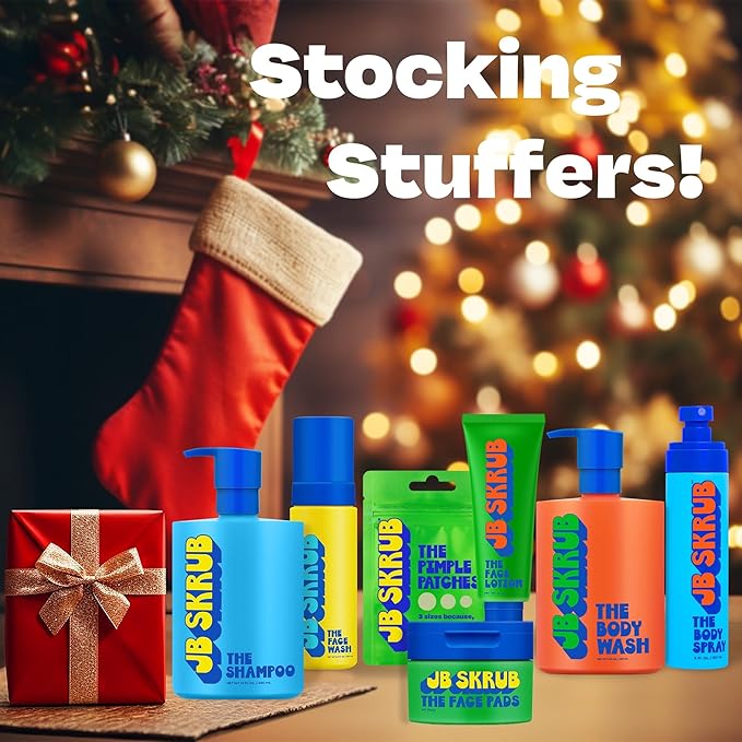 JB SKRUB The Face Duo Set – Gentle Foaming Face Wash (5 fl. oz) & Exfoliating Acne Pads (40 Count) for Kids, Tweens & Teens – Fragrance-Free Cleanser & Alcohol-Free Toner Pads for Clear, Smooth Skin